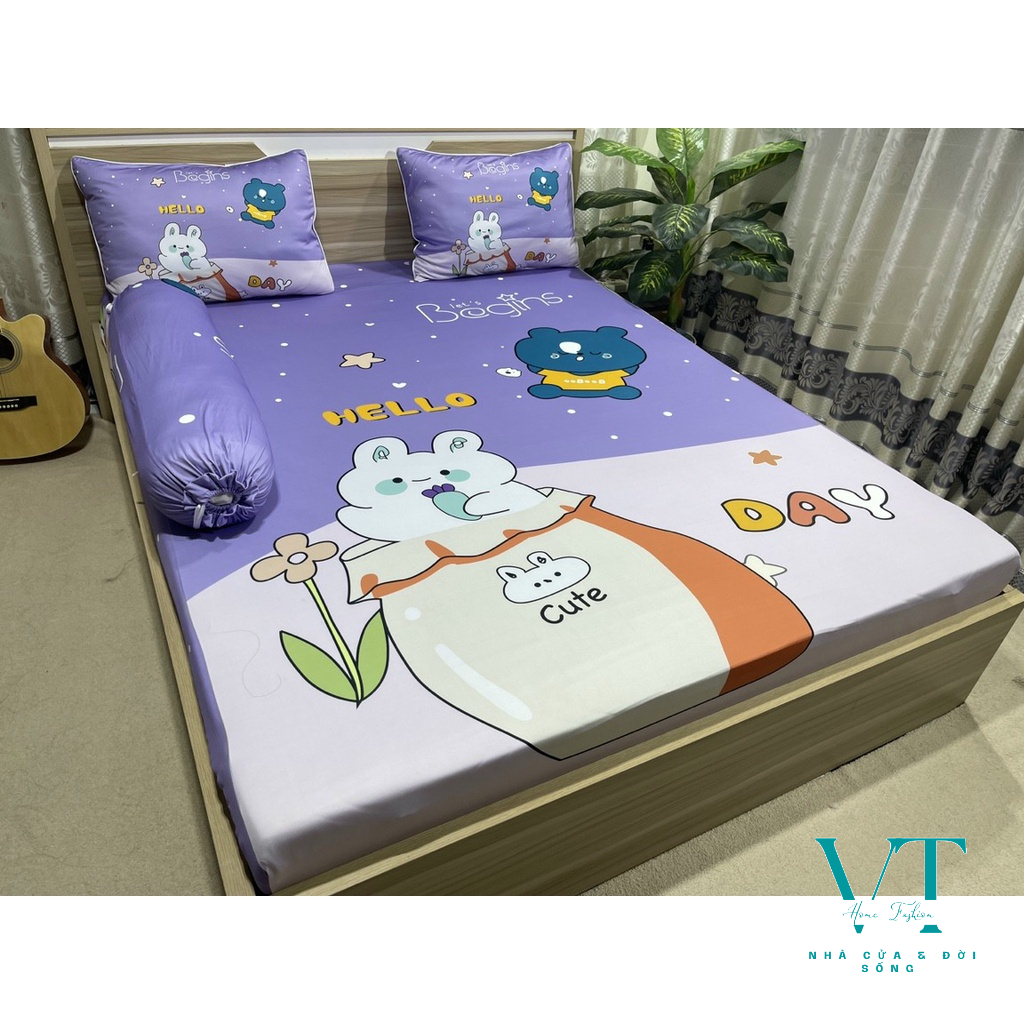 Bộ Chăn Ga Thun Lạnh Ý 5D