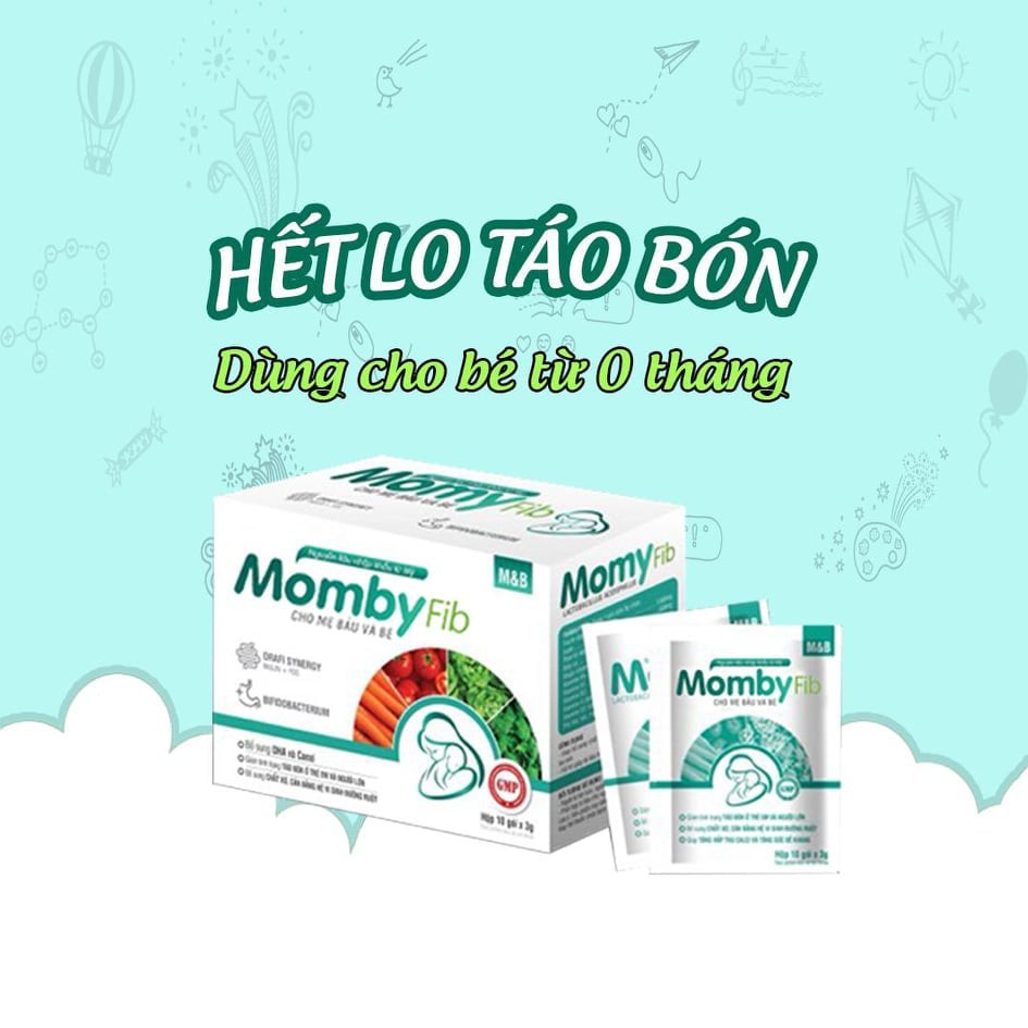 Cốm Vi Sinh Mombyfib - Momby Fib Xanh Cho Mẹ & Bé Đánh Bay Táo Bón