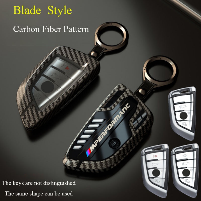 BMW 1 Bộ Vỏ Bọc Chìa Khóa Xe Hơi Bằng Hợp Kim Kẽm Phối Sợi Carbon Cho 1 2 3 5 Series E90 E60 F10 F30 X1 F48 X3 X5 F25