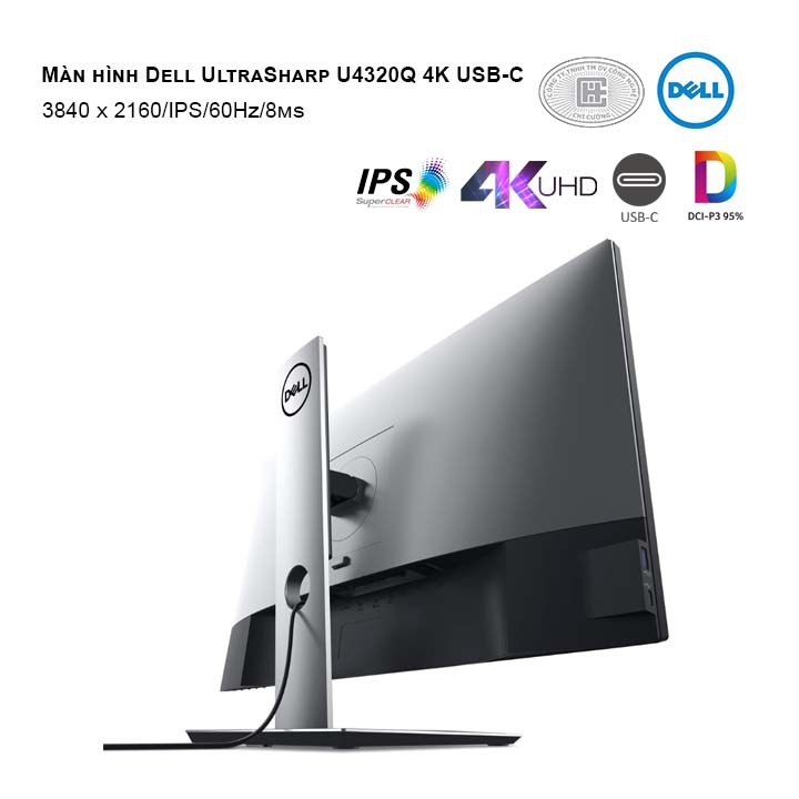 Màn hình Dell UltraSharp U4320Q 4K USB-C (3840 x 2160/IPS/60Hz/8 ms) - Hàng Chính Hãng