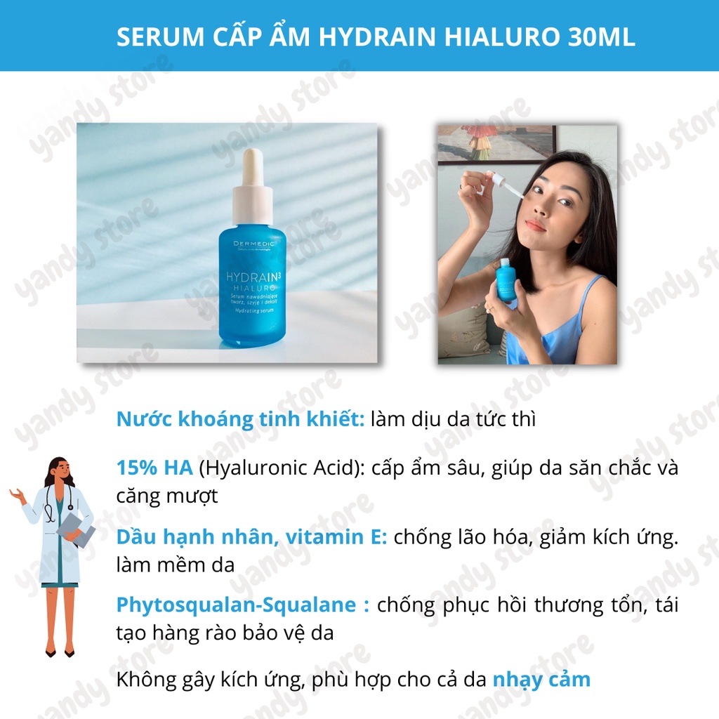 Serum Dưỡng Ẩm Dermedic Hydrain Hialuro 30ml