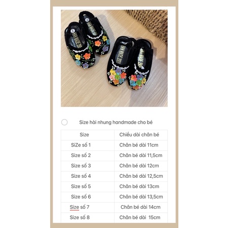 Hài nhung thêu cho bé gái. Sỉ lẻ