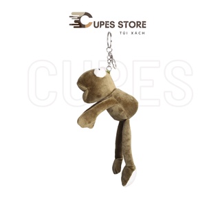 Móc khóa ếch xanh nhồi bông dễ thương thích hợp gắn vào balo cặp sách