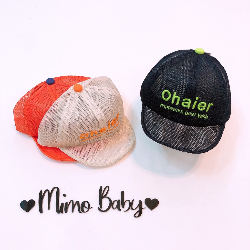 Mũ lưỡi trai lưới thoáng chữ Ohaier cho bé (1-4y)