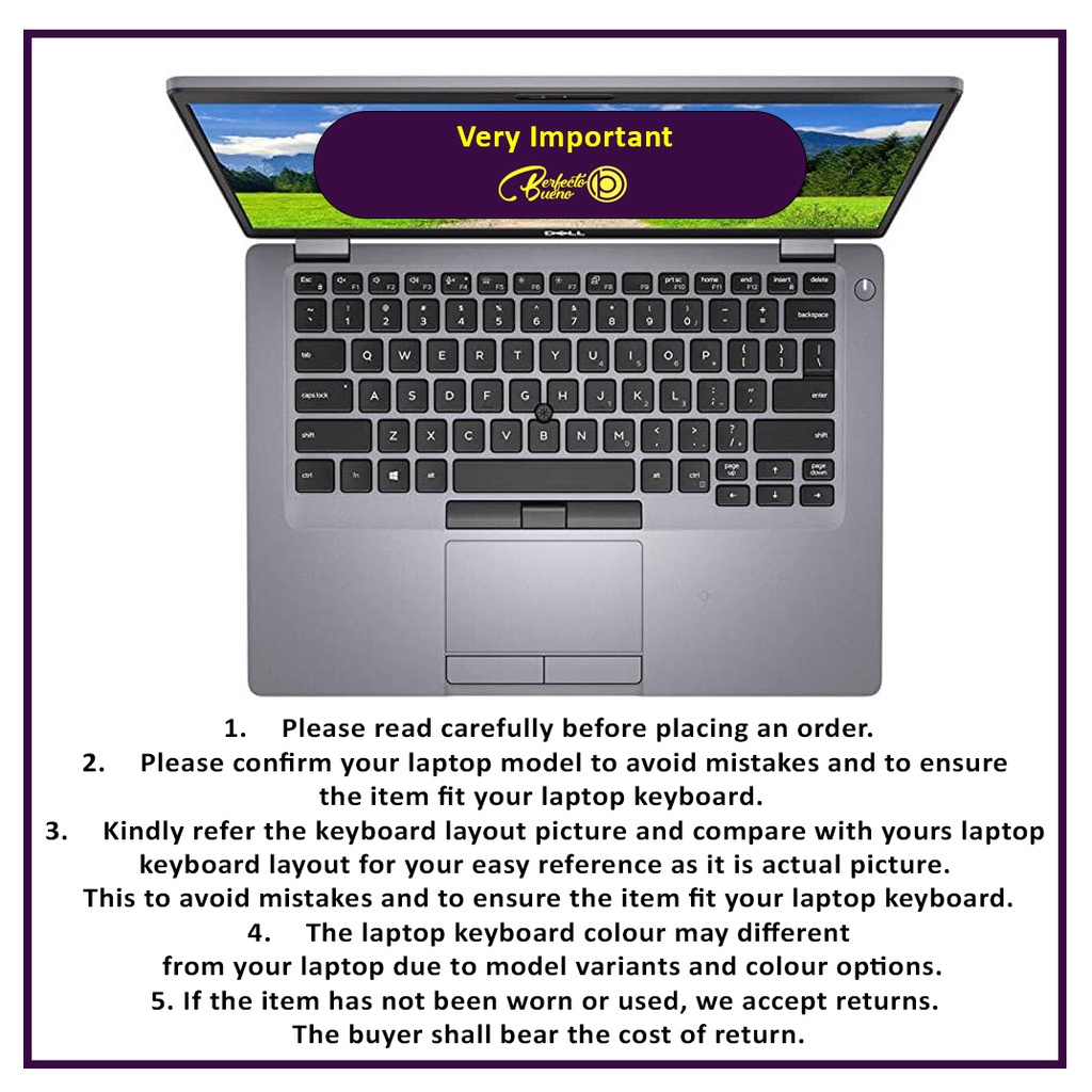 Miếng Silicone Bảo Vệ Bàn Phím Laptop Dell Latitude 5400 5401 5410 5411 7400 14 "