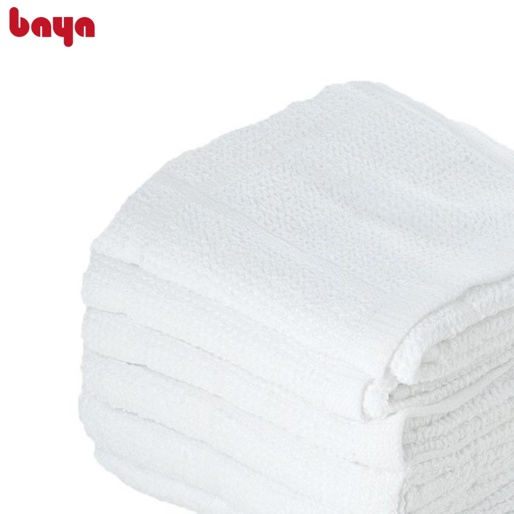 Bộ 5 Khăn Lau Đa Năng BAYA CARE 2833 Vải Cotton Màu Trắng L20xW20