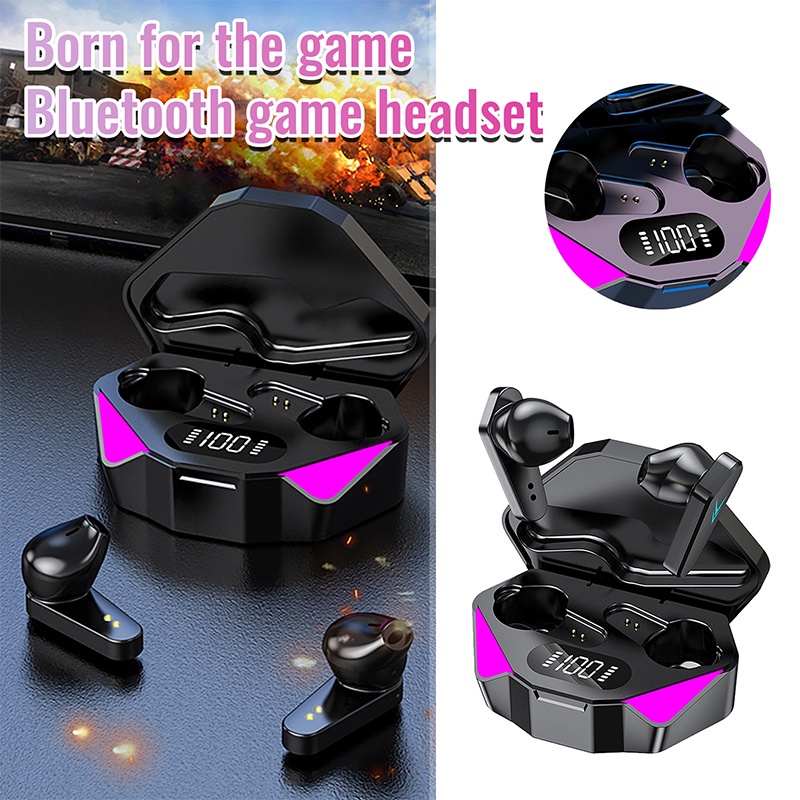 Tai Nghe Bluetooth Không Dây X15 TWS Có Đèn LED Dùng Để Chơi Game Dành Cho iPhone Xiaomi Redmi