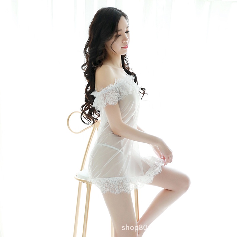 [Che tên] Váy ngủ phối ren cup ngang sexy CP042