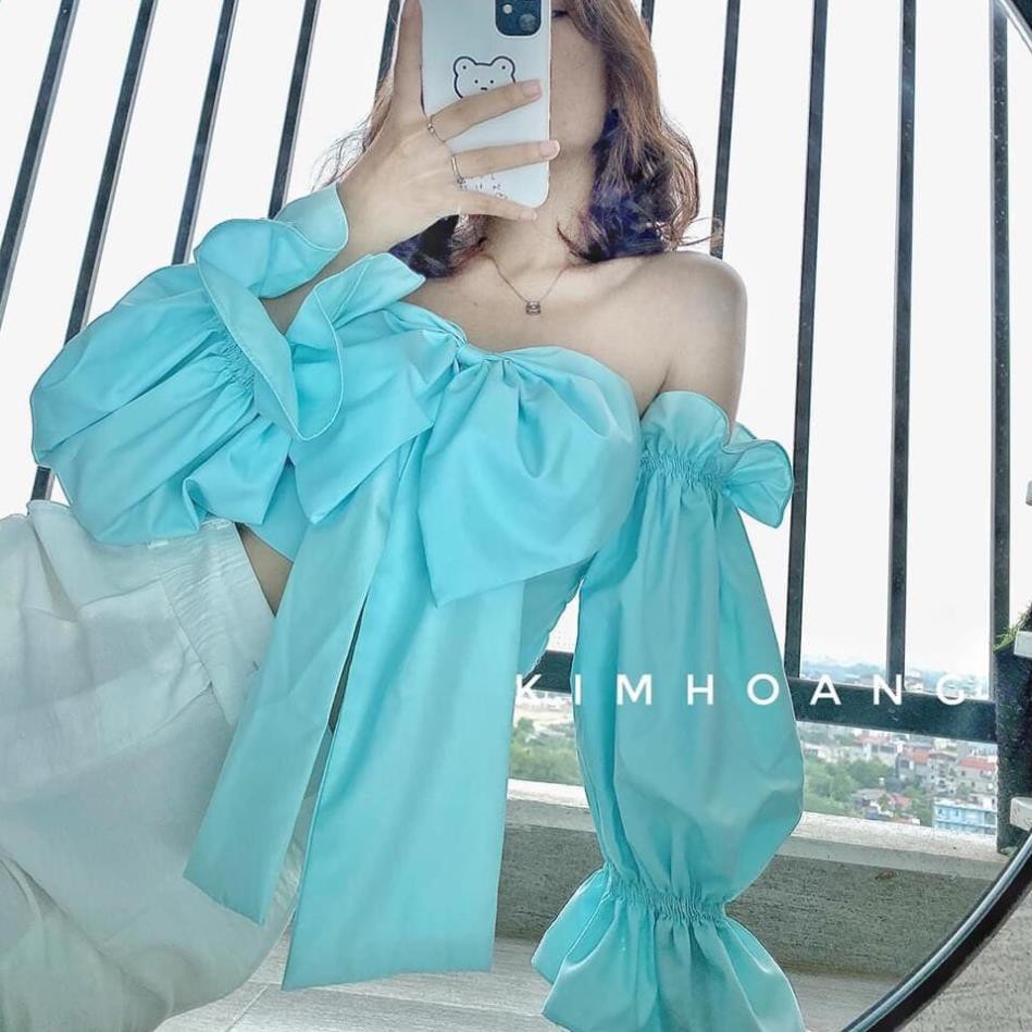 [Siêu Kute] Áo nữ kiểu tay dài phối nơ siêu dễ thương - MIN Boutiques