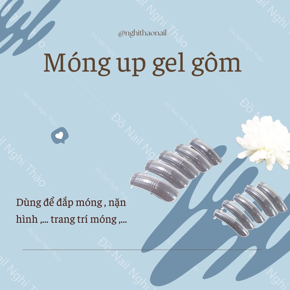 Móng giả dài trong suốt , móng úp gel gôm