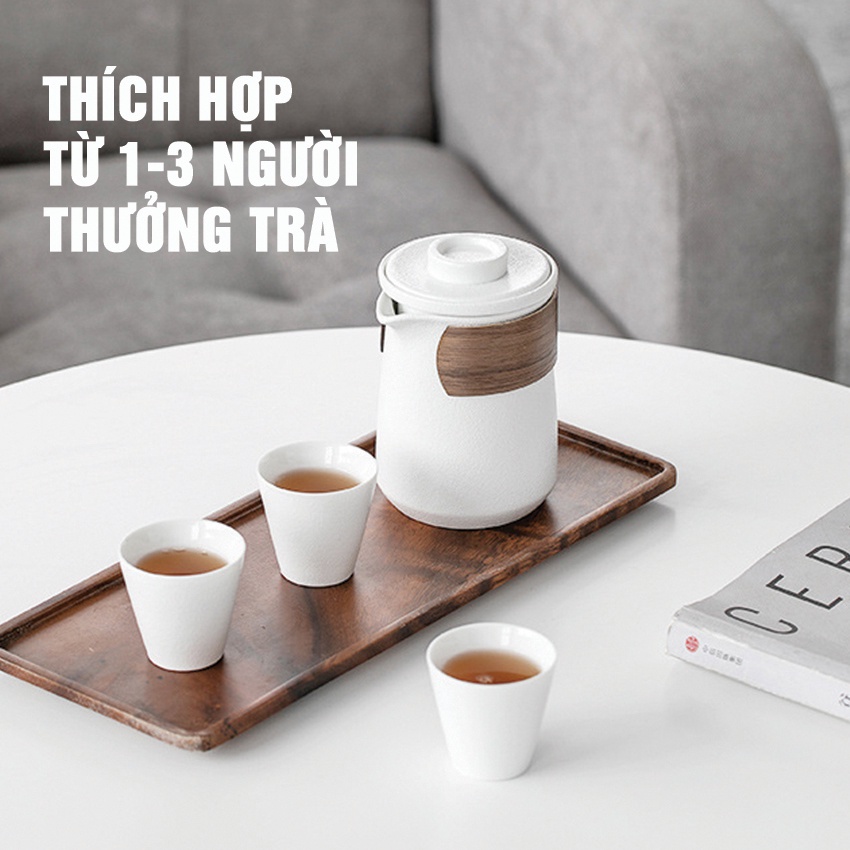Bộ ấm chén pha trà du lịch xách tay thích hợp mang đi du lịch Portable Travel Tea Set with Teapot Tea