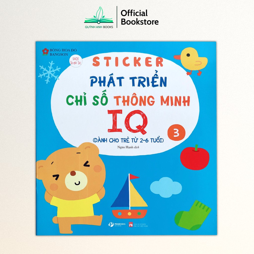 Sách - Sticker phát triển chỉ số thông minh IQ cho bé 2-6 tuổi - NPH Pingbooks
