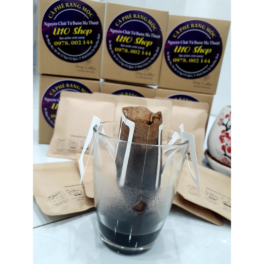 Cà phê Phin Giấy nguyên chất 100%- Drip Coffee-10 Gói 20gram