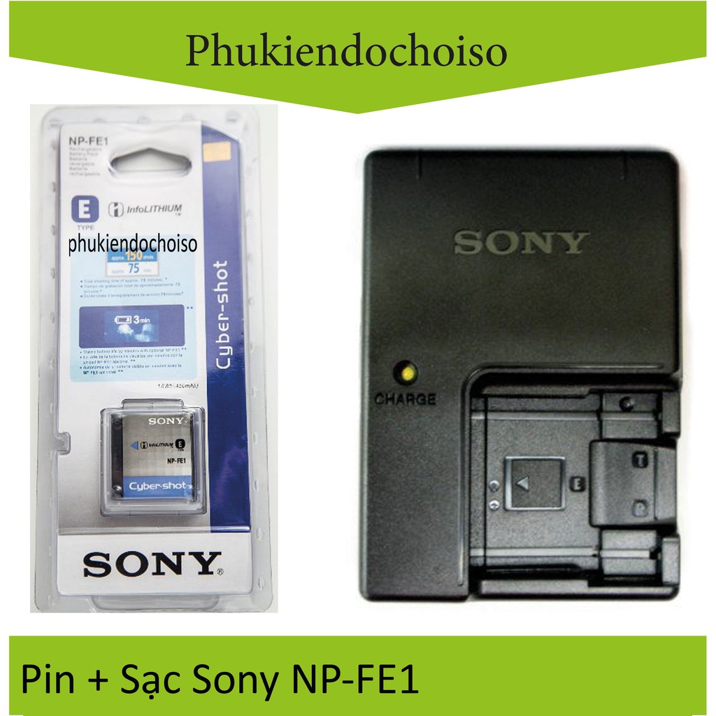 Bộ Pin Sạc thay thế 1 Pin 1 Sạc máy ảnh Sony NP-FE1