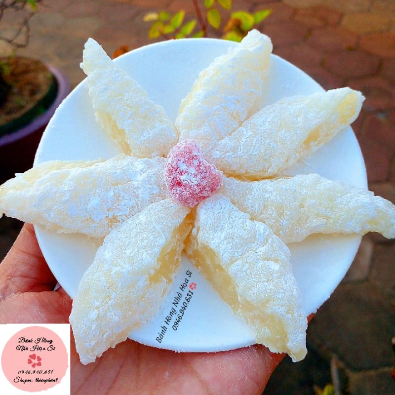 Combo 4 túi (2kg) bánh hồng Tam Quan Bình Định trắng- xanh( có sợi dừa)