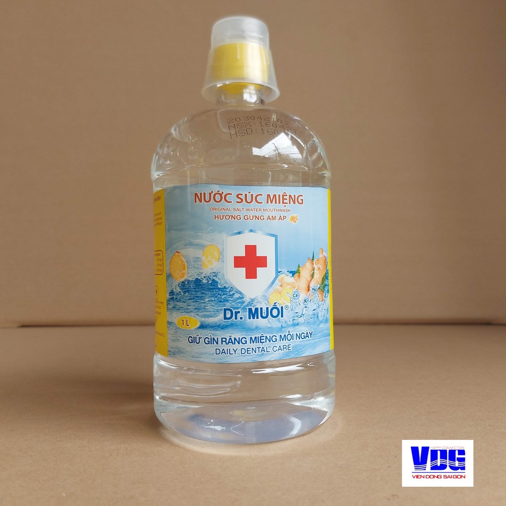 Nước súc miệng Dr. Muối hương Gừng ấm áp (500-1000ml) - Loại vi khuẩn, ngừa sâu răng, hết hôi miệng - Viễn Đông Sài Gòn