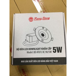 Bộ đèn led âm trần downlight khẩn cấp rạng đông bd at07l kc 90/5w trắng,vàng
