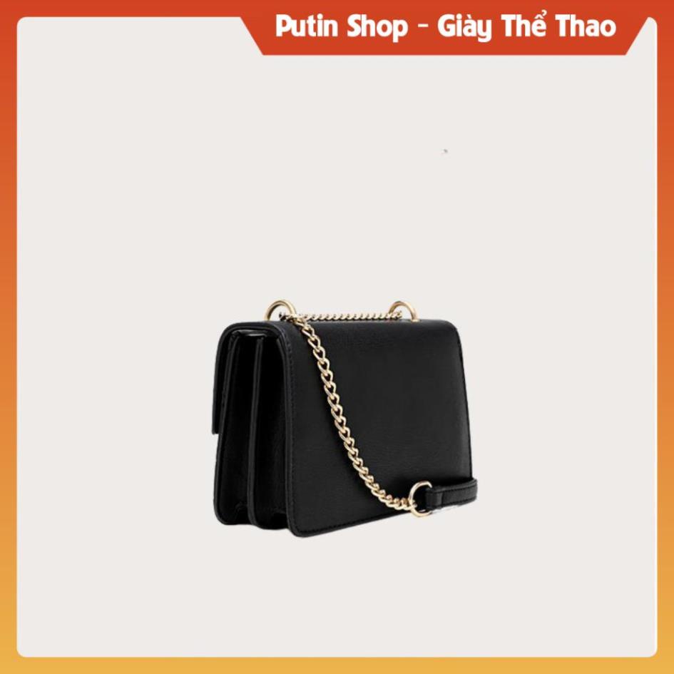 Túi xách nữ đeo chéo thiết kế ô trám nắp gập xịn, Túi sách thời trang đi làm đi chơi các mầu trắng đen