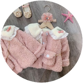 Áo khoác dạ xù chery kèm túi