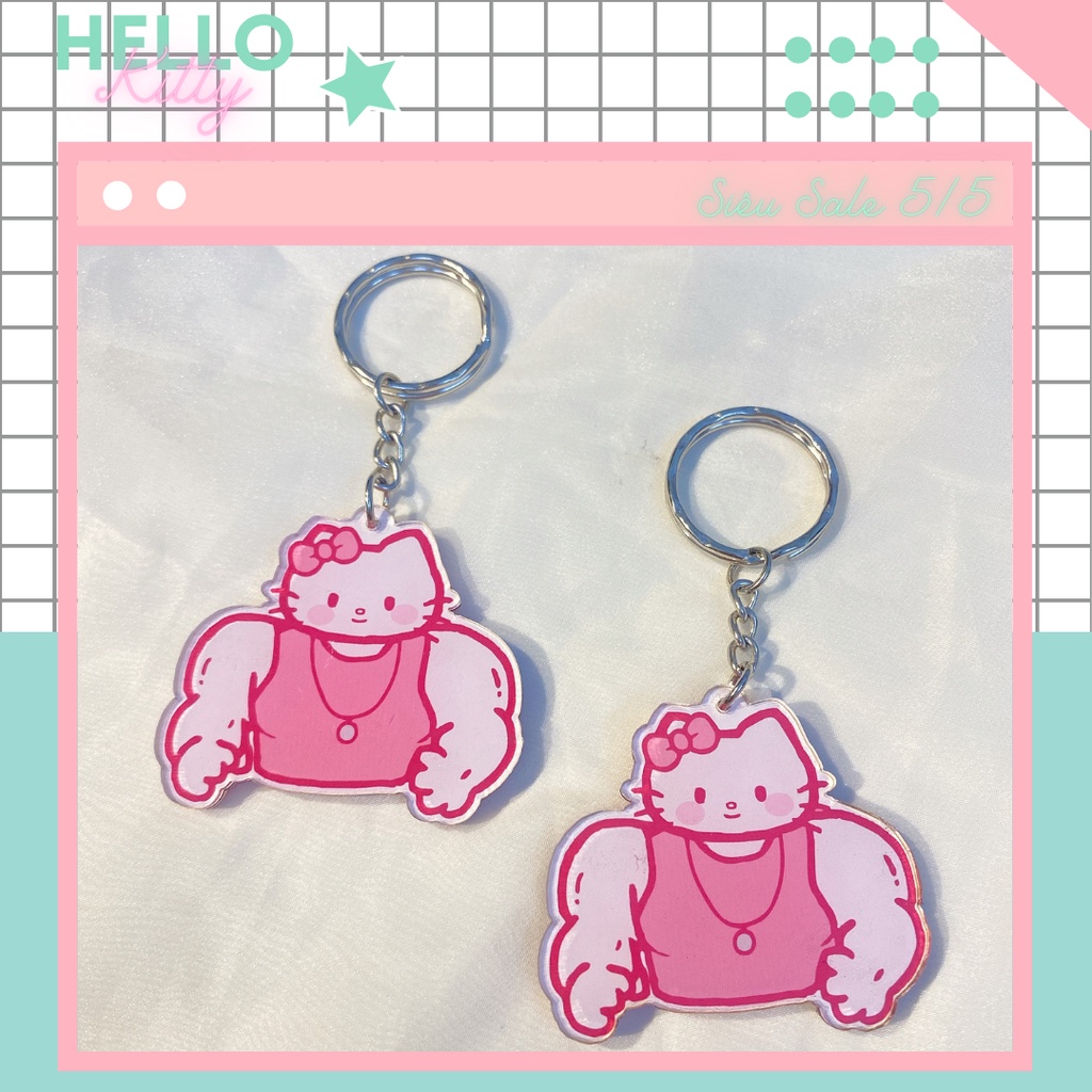 Móc khóa hello kitty đô con đôi bạn thân anime,Móc khóa hello kitty đô vật cute treo ba lô đẹp dễ thương