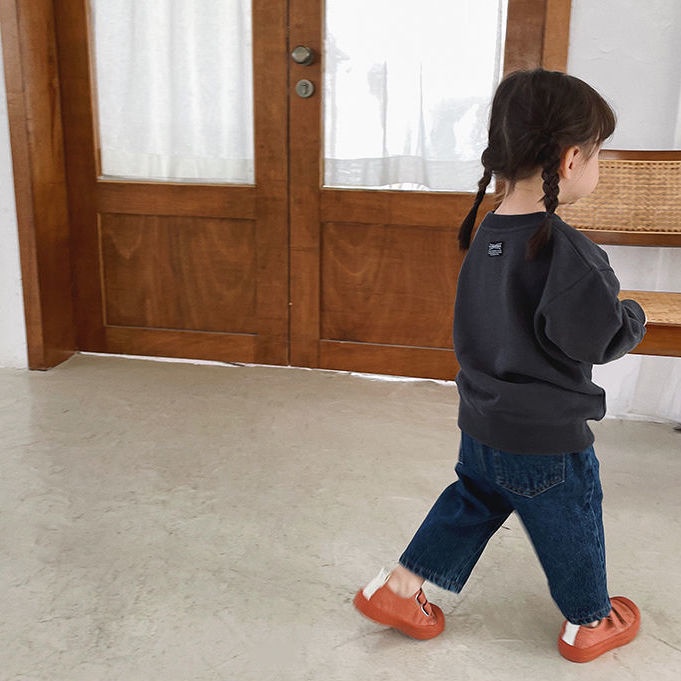 [Babycat] Hàng Có Sẵn Quần Jean Ống Rộng Dài Đến Mắt Cá Chân Phong Cách Nhật Bản Hàn Quốc Mùa Xuân Thu Cho Bé Gái
