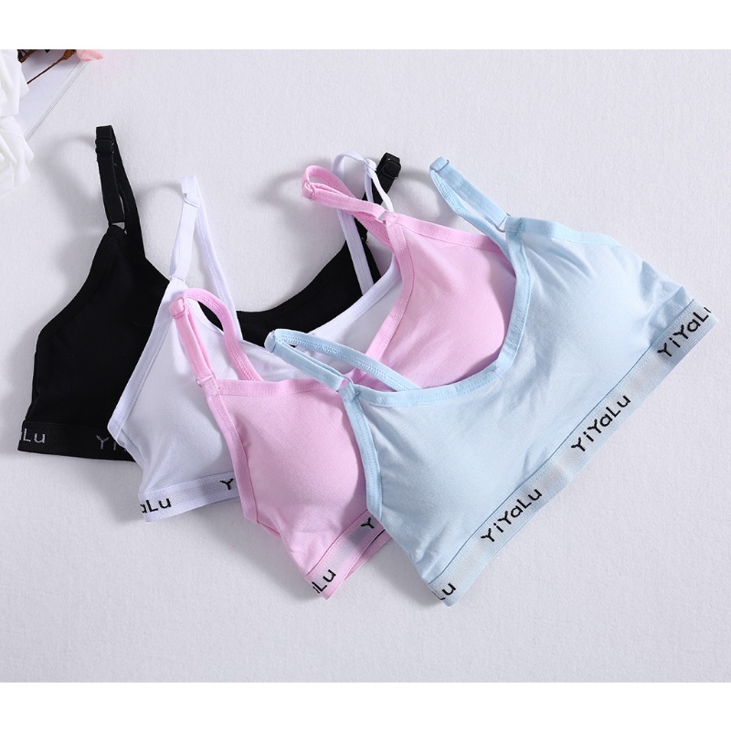 Áo Ngực Thể Thao Bằng Cotton Mềm Thoáng Khí Cho Bé Gái
