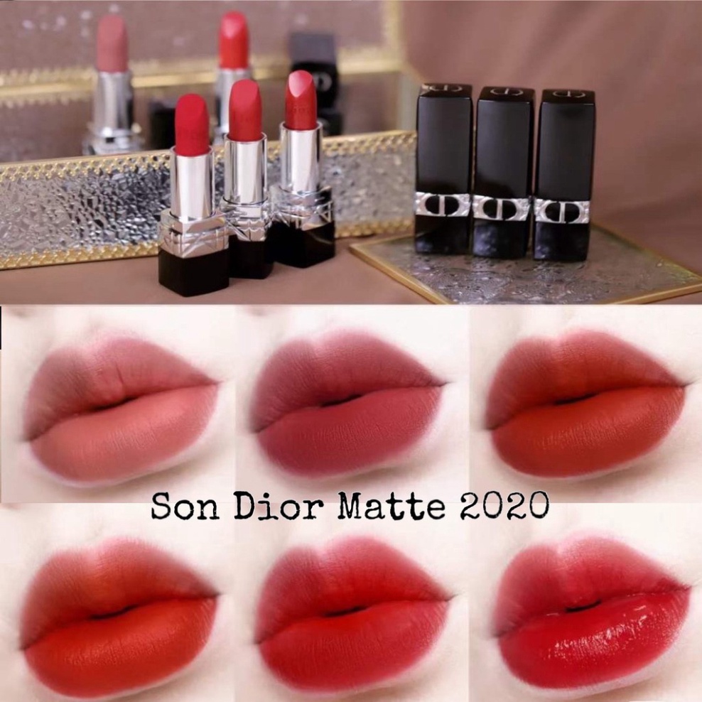 Son Dưỡng Dior Addict Lip Glow_Dior Rouge Matte Lipstick Hàng Chính Hãng 001-004