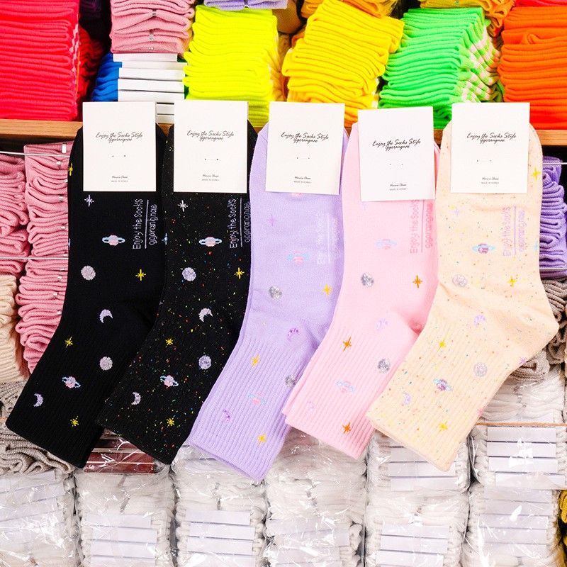 [Freeship + Mã giảm giá] Tất Vớ Nữ Họa Tiết Galaxy Thiên Hà Taobao Hot Trend Chất Liệu Cotton Mềm Mịn Hàng Taobao Có Sẵn