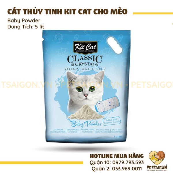 [CHÍNH HÃNG] CÁT VỆ SINH KITCAT THỦY TINH CHO MÈO - 5L~2.4KG