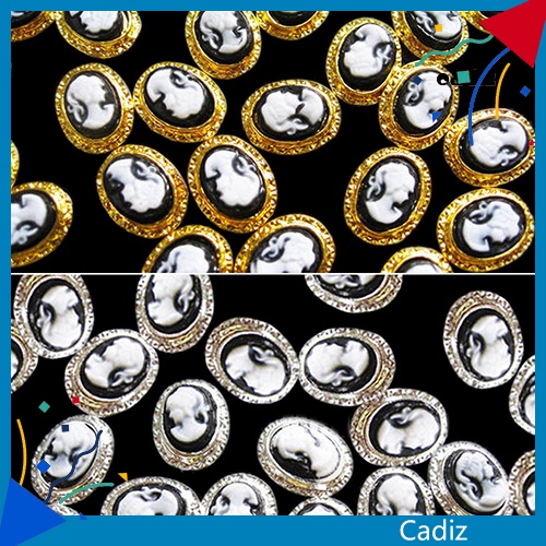 Bộ 10 Phụ Kiện Trang Trí Móng Tay Nghệ Thuật Hình Nữ Hoàng 3D Bằng Nhựa Resin Lấp Lánh DIY