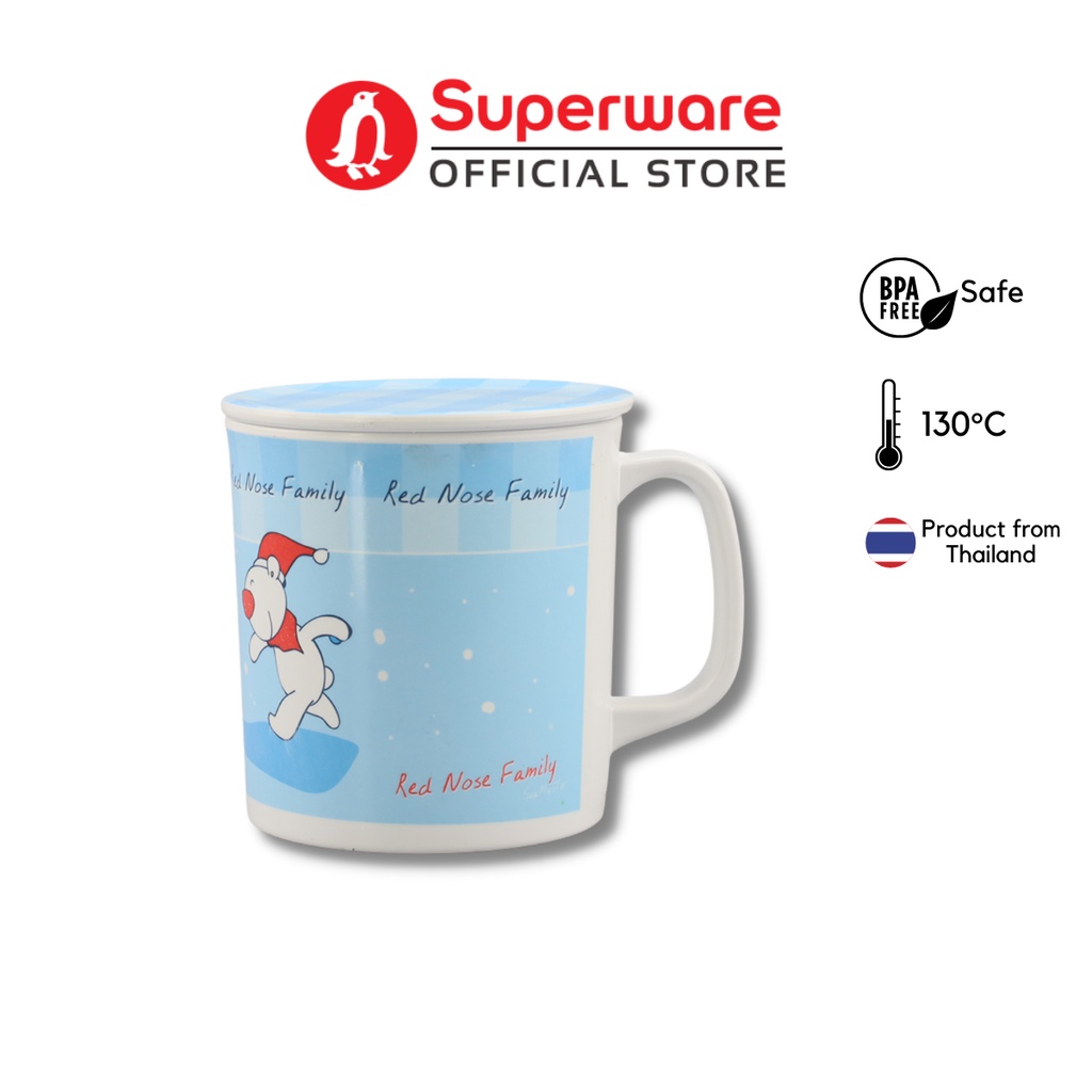 Ly Có Nắp Họa Tiết Red Nose Chất Liệu 100% Melamine | Superware Thái Lan | CL342