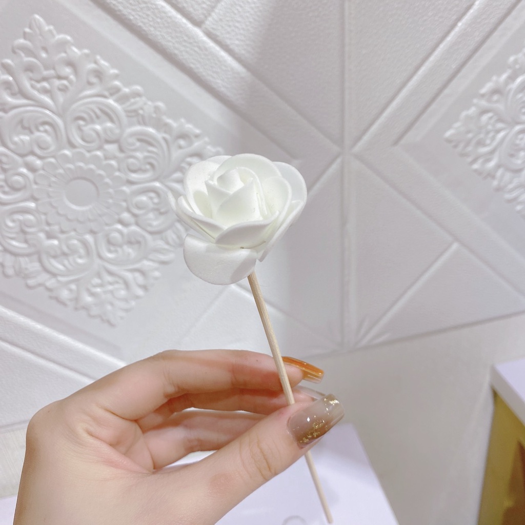Que Khuếch Tán Tinh Dầu Hình Bông Hoa Hồng Nhiều Dài 22CM Dùng Để Trang Trí Lọ Tinh Dầu Khuếch Tán Mùi Thơm