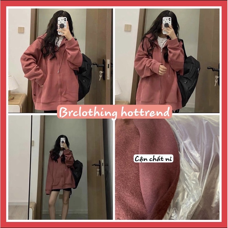 Áo Khoác Hoodie Nỉ Unisex [FREESHIP] 🌸 Áo tay bồng khóa kéo có mũ ulzzang màu Cam Đất  nam nữ HOT 🌸