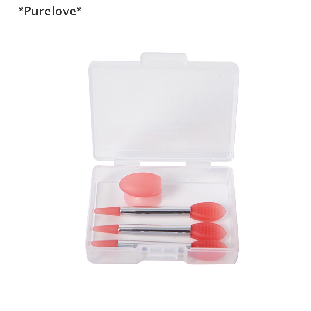 Bộ 3 Cọ Silicone Đắp Mặt Nạ Môi Chống Bụi Kèm Vỏ Hút Tiện Dụng