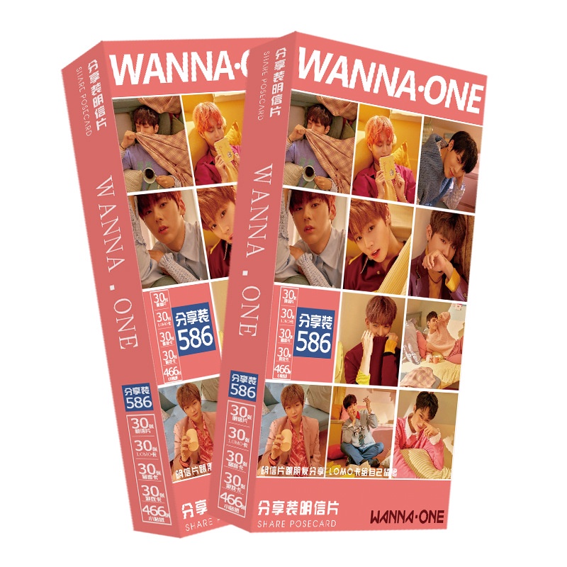 Hộp ảnh postcard Wanna One xinh xắn kèm ảnh dán