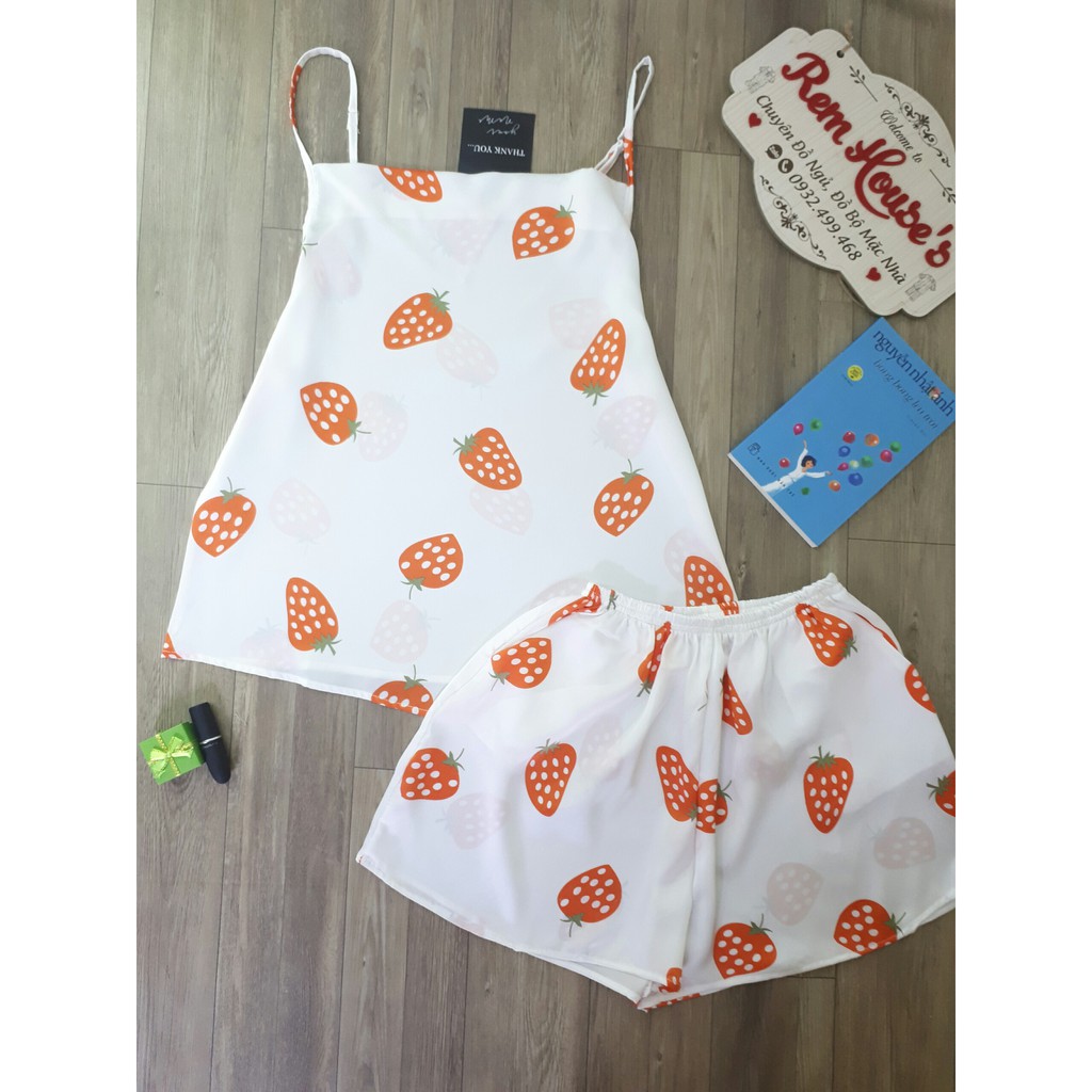 bộ lụa 2 dây lụa satin nhiều màu dễ thương | BigBuy360 - bigbuy360.vn