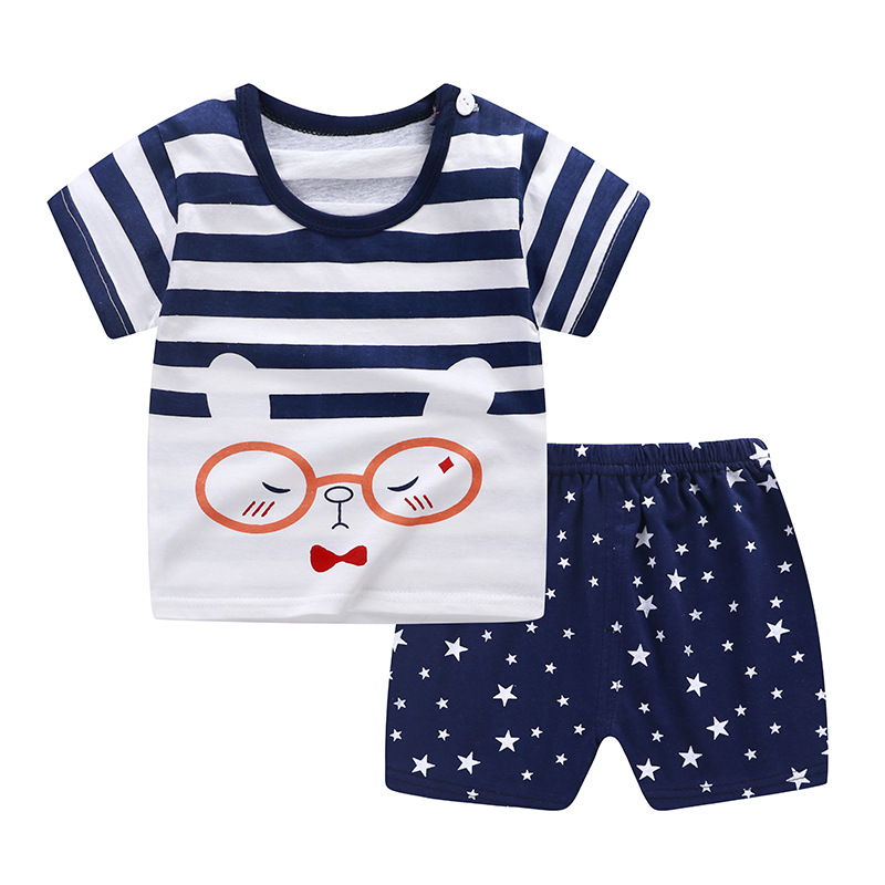 Bộ áo thun Cotton ngắn tay + quần Short thời trang cho bé 1-6 tuổi