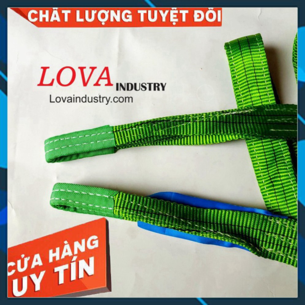 Dây Cáp Vải Cẩu Hàng 2 Tấn, Hệ số 5:1, Dài 1-10 Mét, 2 đầu mắt, bản 50mm Kho Quận 12