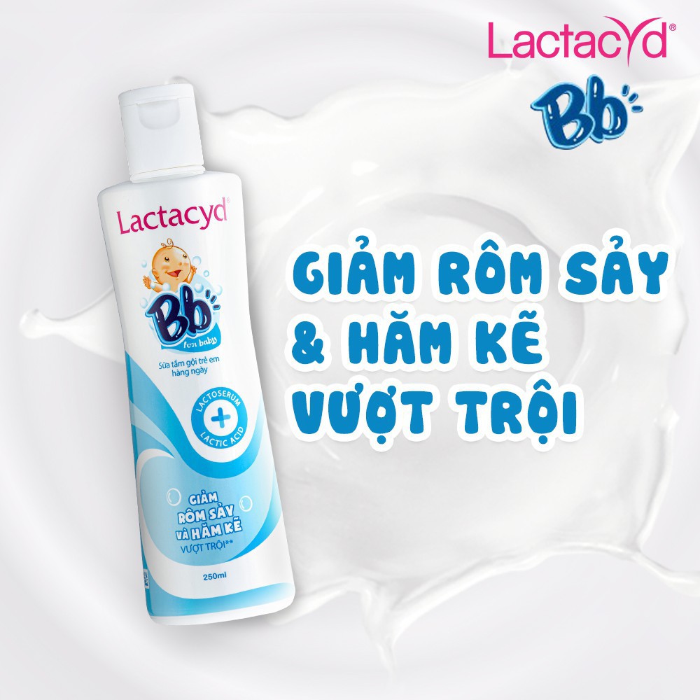 Sữa tắm gội Lactacyd milk/ lactacyd BB không hóa chất không cay mắt dịu nhẹ cho bé