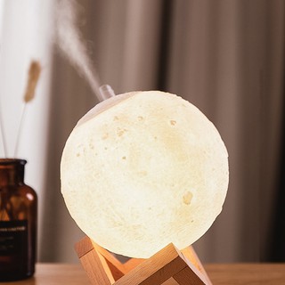 Máy Xông Tinh Dầu, Máy Phun Sương Mặt Trăng Tỏa Hương Thơm, Khử Mùi, Tạo Ẩm Chống Khô Da, 3 Chế Độ Sáng