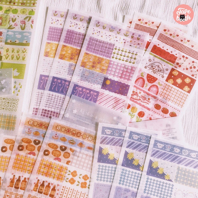 [Freeship] Hình dán sticker cute chủ đề washi tape dễ thương dán sổ