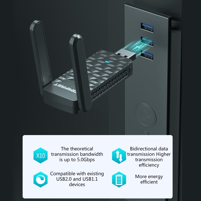 Thẻ Mạng Wifi Không Dây 2.4G + Mô Đun 1200Mbps Băng Tần Kép 5G