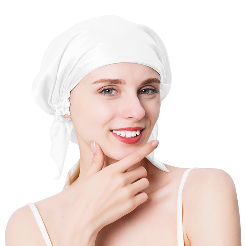 Youyo Mũ Trùm Đầu Bằng Lụa Satin Lụa Co Giãn Thoải Mái Khi Ngủ Cho Nữ