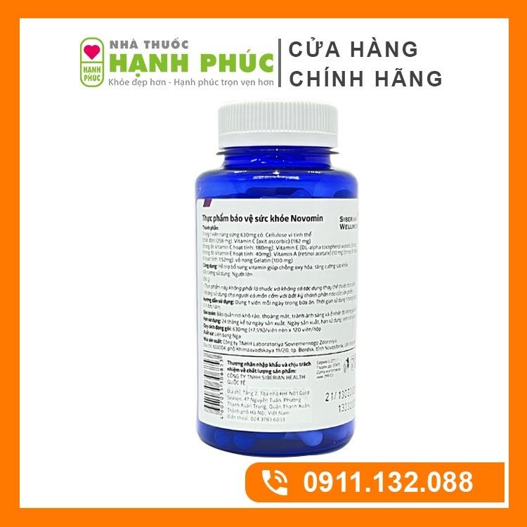 Viên Uống NOVOMIN Chống Oxy Hóa, Hàng Chính Hãng, Date Mới