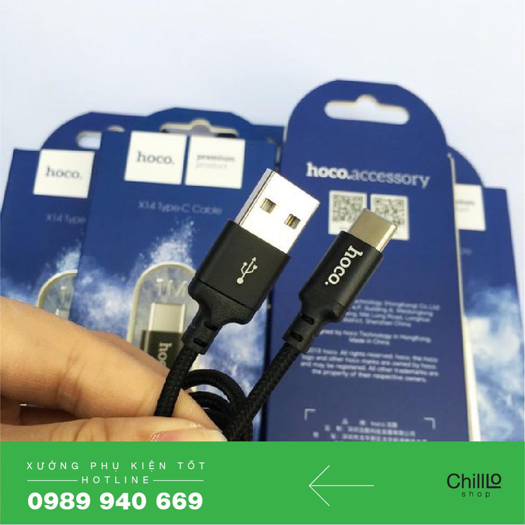Cáp Sạc Nhanh Type C Hoco X14 Chính Hãng - Dành Cho Samsung, HTC, Sony, Xiaomi &amp; Tất Cả Các Thiết Bị Hỗ Trợ Cổng Type-C