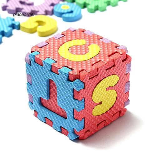 Bộ đồ chơi bằng xốp EVA 36 miếng hình các chữ cái và con số nhiều màu sắc dành cho các bé vừa học vừa chơi