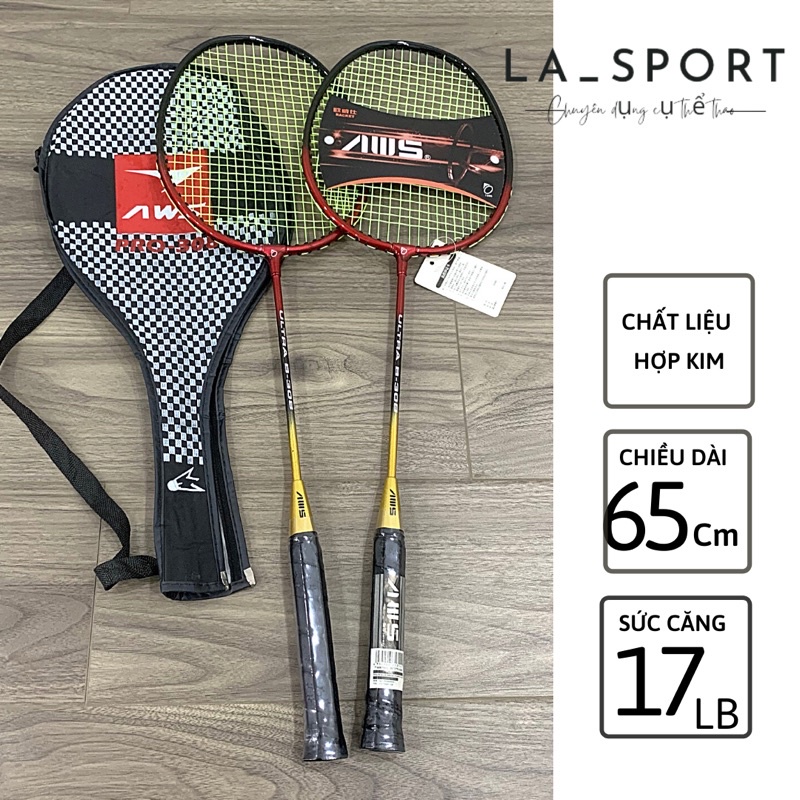 Bộ vợt cầu lông gồm 2 chiếc tặng kèm bao đựng vợt siêu bền đẹp