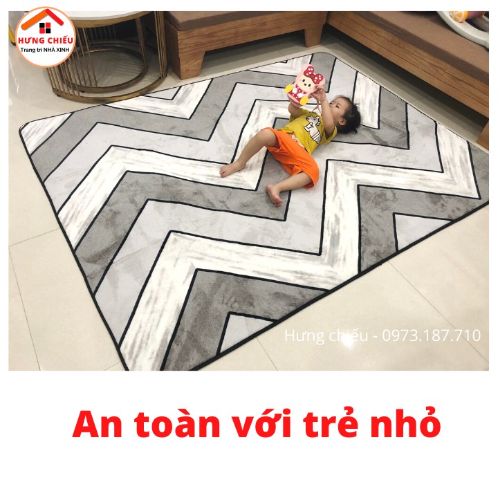 Thảm trải sàn nỉ nhung lông mịn, thảm lót sàn trang trí phòng khách decor phòng ngủ