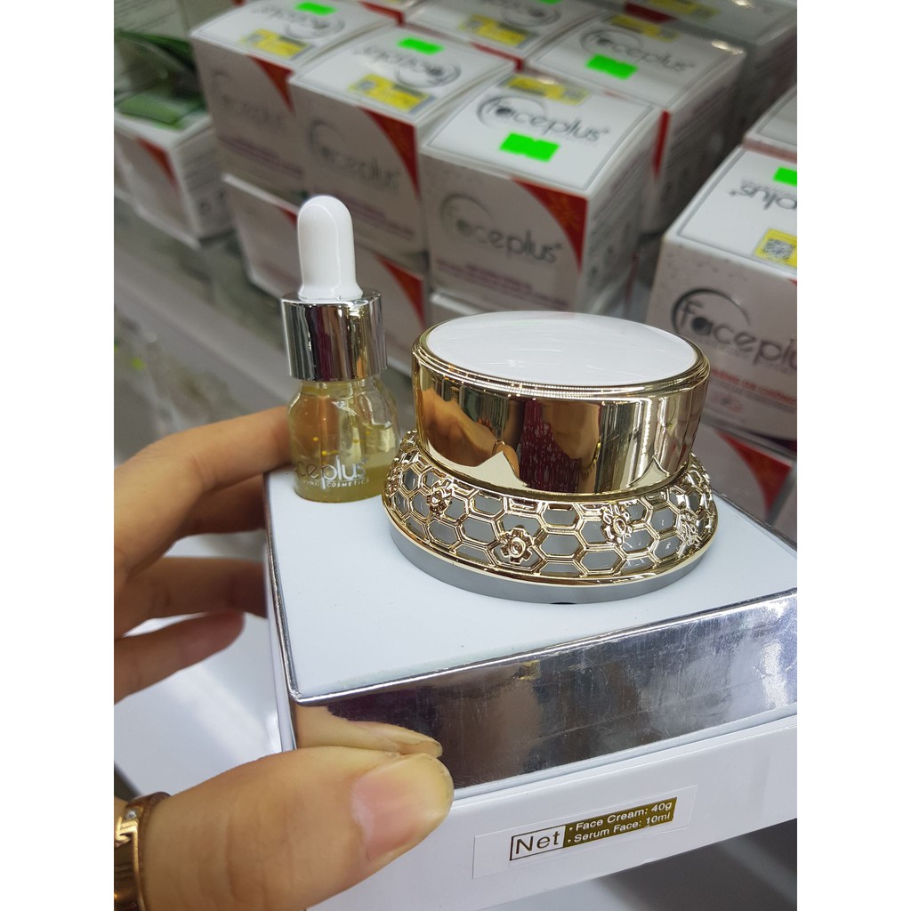 Kem dưỡng trắng da cao cấp Face Plus  + Serum cùng loại 10ml