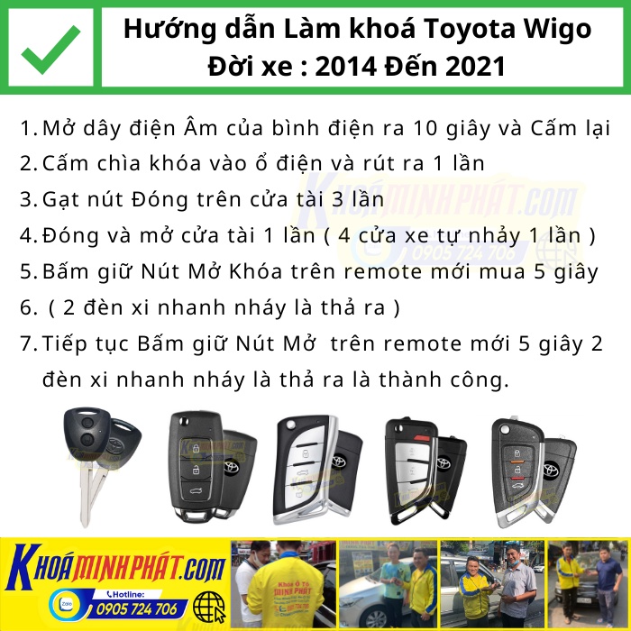 Chìa khóa xe Toyota Wigo đời 2013 đến 2021